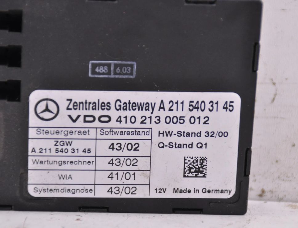 MERCEDES-BENZ E-Class W211/S211 (2002-2009) Kontrolná jednotka brány A2115403145 31650527