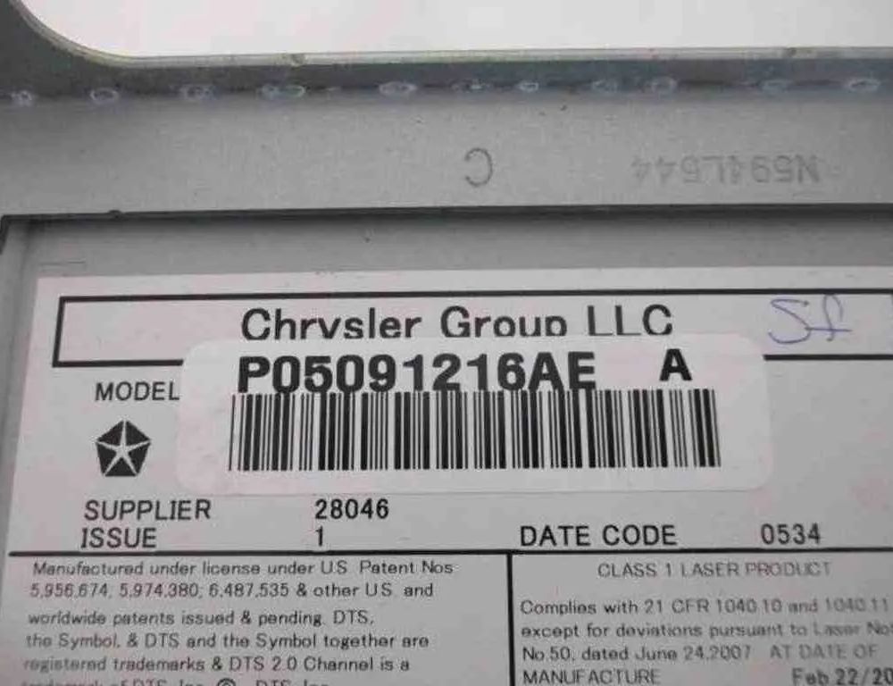 JEEP Grand Cherokee 4 generation (WK) (2004-2024) CD menič P05091216AE 32487272