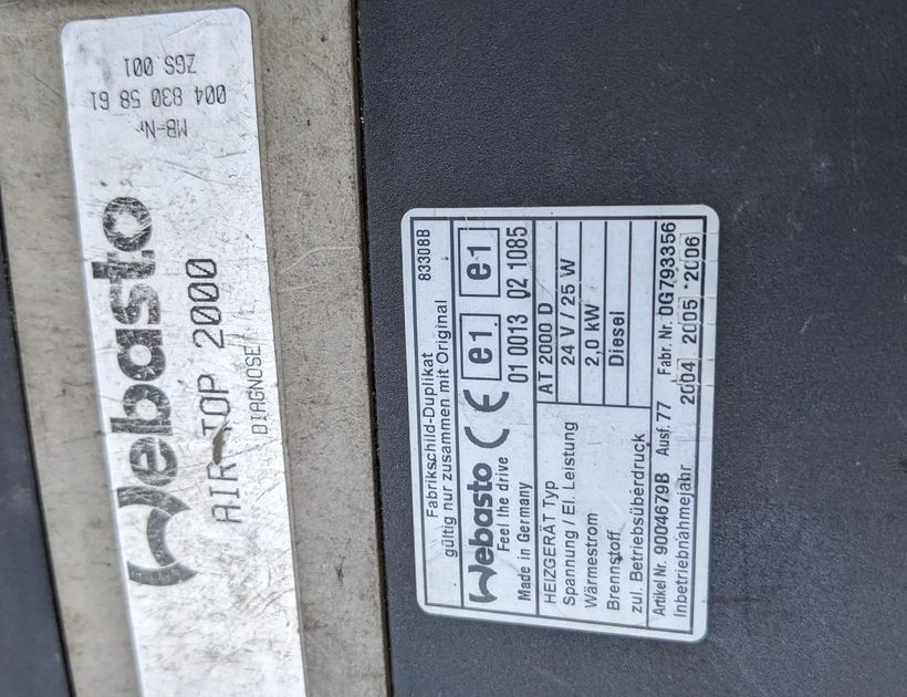 MERCEDES-BENZ ACTROS MP2 / MP3 (2002-present) 6 generation (2014-2024) Autonomous heater 0008272470,AT2000D,0048305861,AirTop2000 31991428