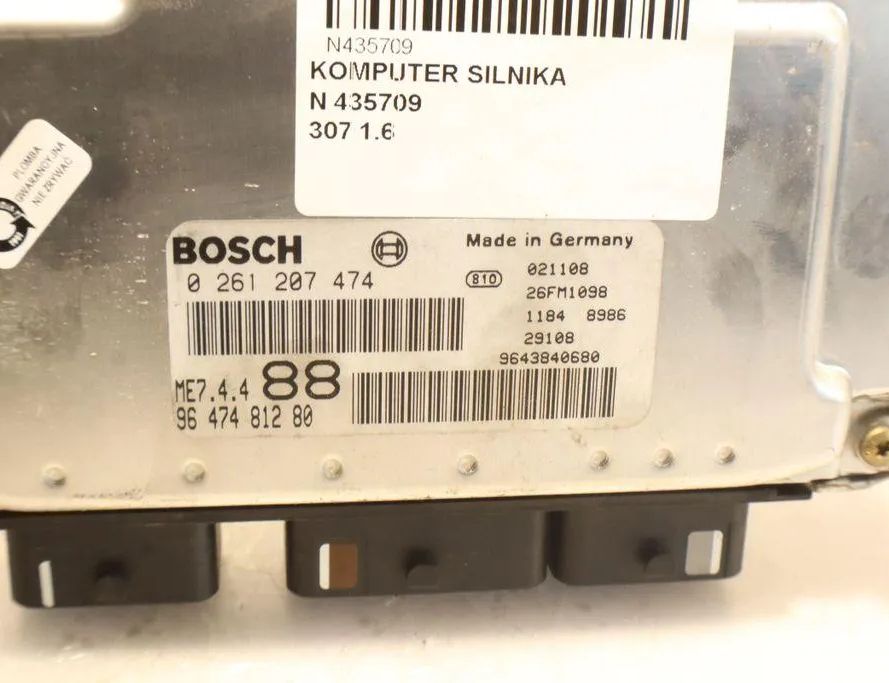 PEUGEOT 307 1 generation (2001-2008) Engine Control Unit ECU 0261207474 32942292
