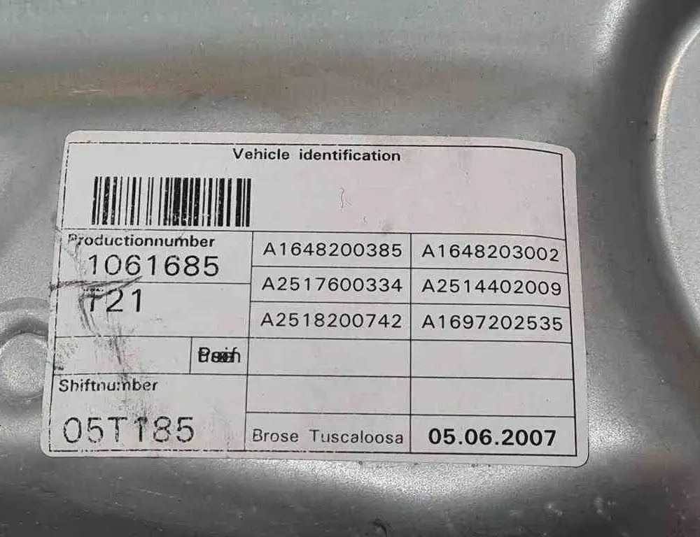 MERCEDES-BENZ R-Class W251 (2005-2017) Regulátor okna ľavých predných dverí A2517600334,A2518200742 32721329