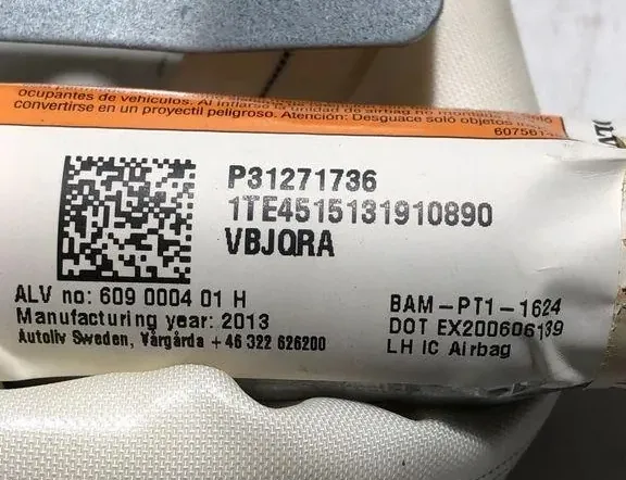 VOLVO XC60 1 generation (2008-2017) Left Side Roof Airbag SRS 33312776