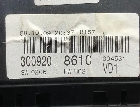 VOLKSWAGEN Passat B7 (2010-2015) Rýchlosťomer 3C0920861C 33318088