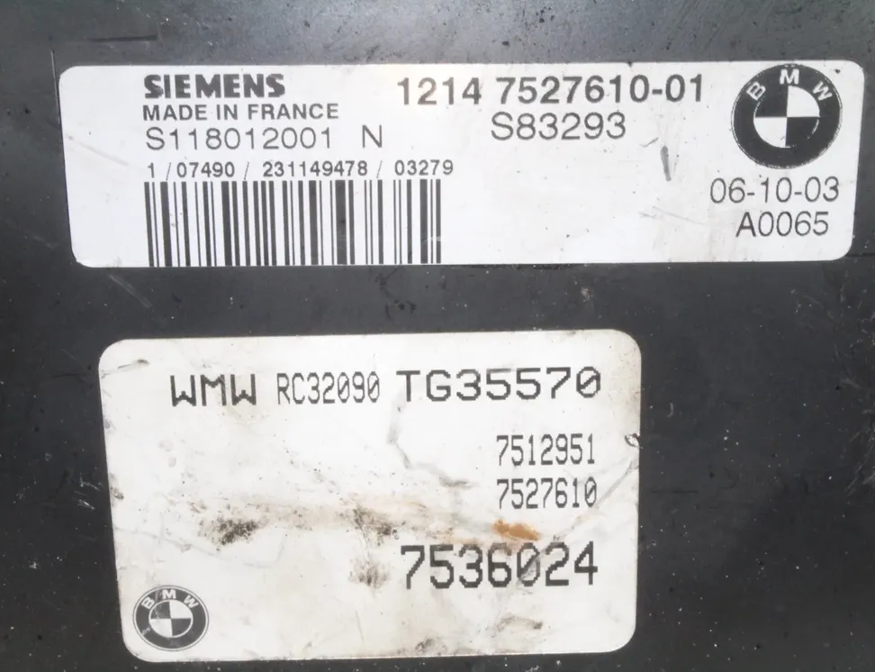 MINI Cooper R50 (2001-2006) Riadiaca jednotka motora S118012001,12147527610,7527610 23883144