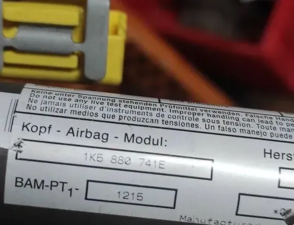 VOLKSWAGEN Jetta 3 generation (1992-1998) Ľavý strešný airbag SRS 1K5880741E 33239136