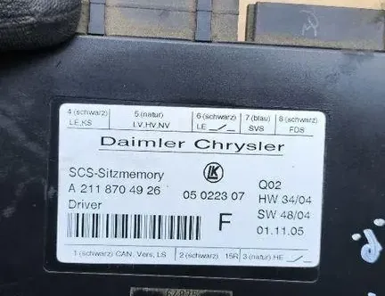 MERCEDES-BENZ R-Class W251 (2005-2017) Ovládacia jednotka ľavého predného sedadla A2118704926,05022307 33157972