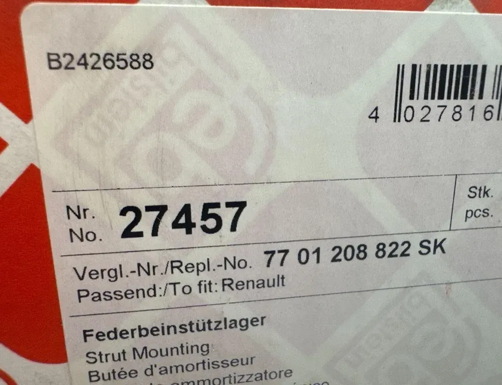 RENAULT Clio 3 generation (2005-2012) Zadný ľavý držiak tlmiča nárazov 7701208822 34471157