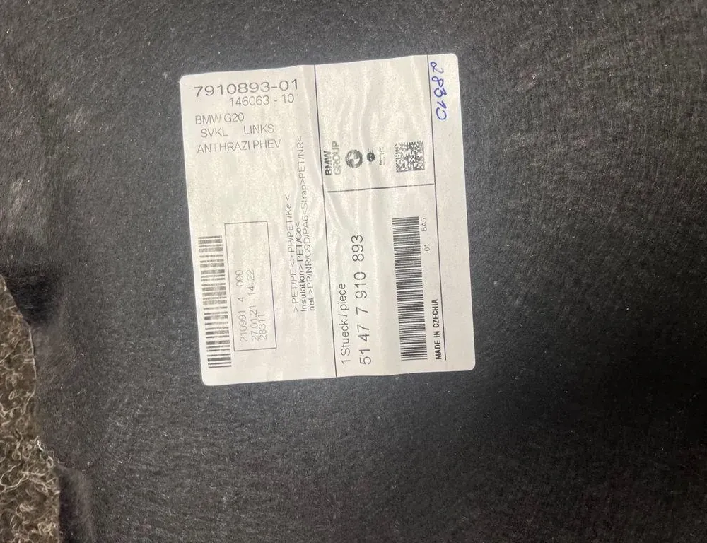 BMW 3 Series G20/G21/G28 (2018-2024) Ostatné časti výbavy 7910893 34050992