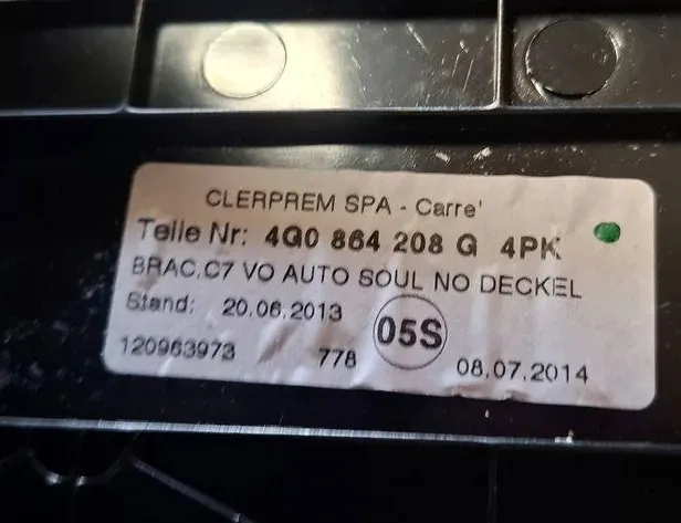 AUDI A6 C6/4F (2004-2011) Подлокотник 120963973,4G0864208G,08072014 34189545