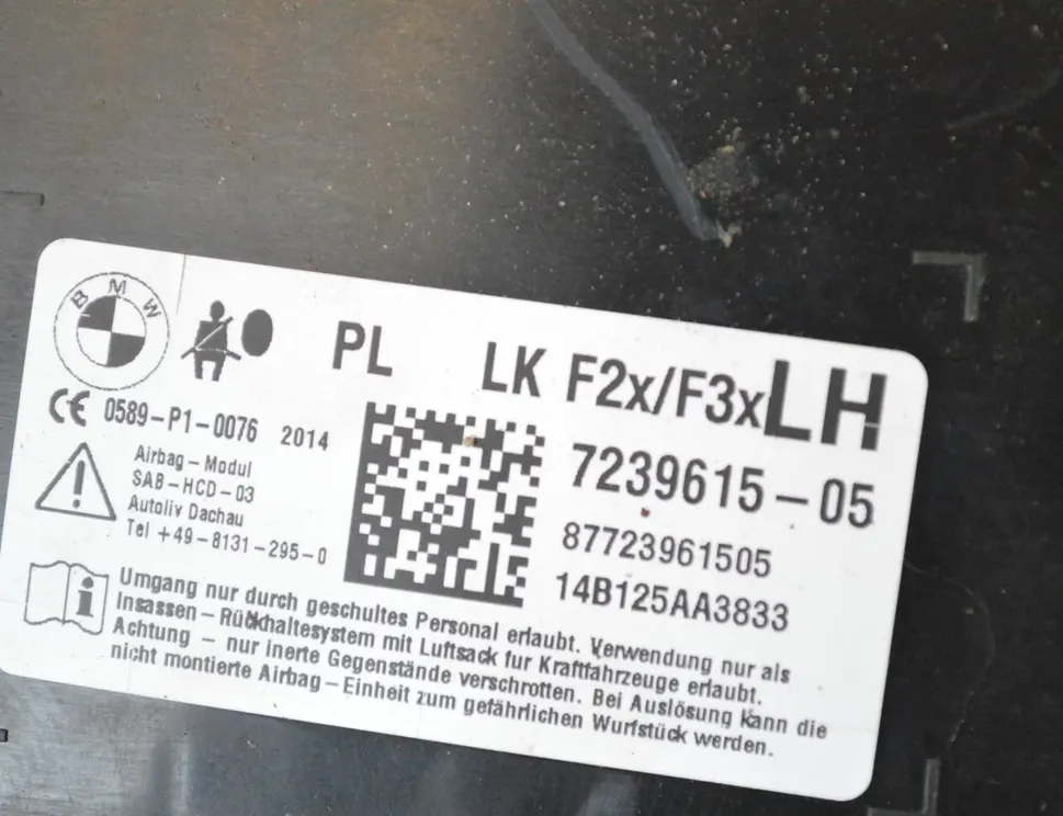 BMW 2 Series F22/F23 (2013-2020) SRS переднего левого сиденья 7239615 25445325