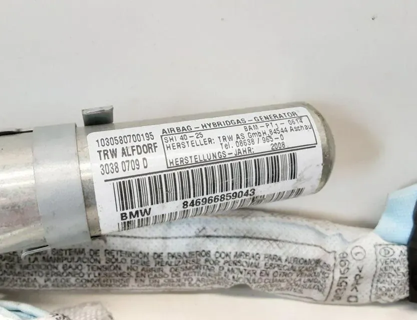 BMW 3 Series E90/E91/E92/E93 (2004-2013) Right Side Roof Airbag SRS 846966859043,30357596 33697277