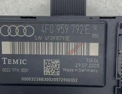 AUDI A6 C6/4F (2004-2011) Ovládacia jednotka pravých zadných dverí 4F0910793E,4F0959792E 23946912