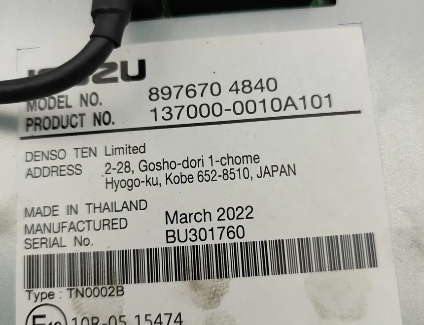 ISUZU D-Max 2 generation (2016-2024) Екран навигаций 8976704840,137000-0010A101 34068365