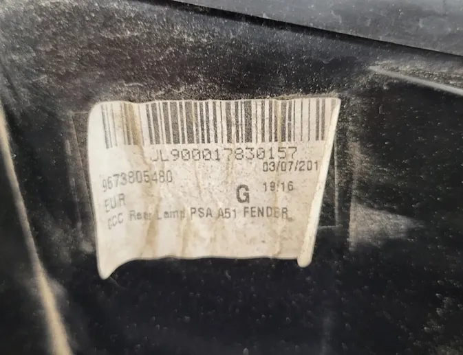 CITROËN C3 2 generation (2009-2016) Фонарь задний левый 9673805480 27977236