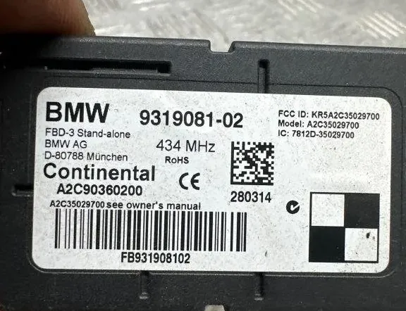 BMW 3 Series F30/F31 (2011-2020) Other Control Units 9319081 30506529