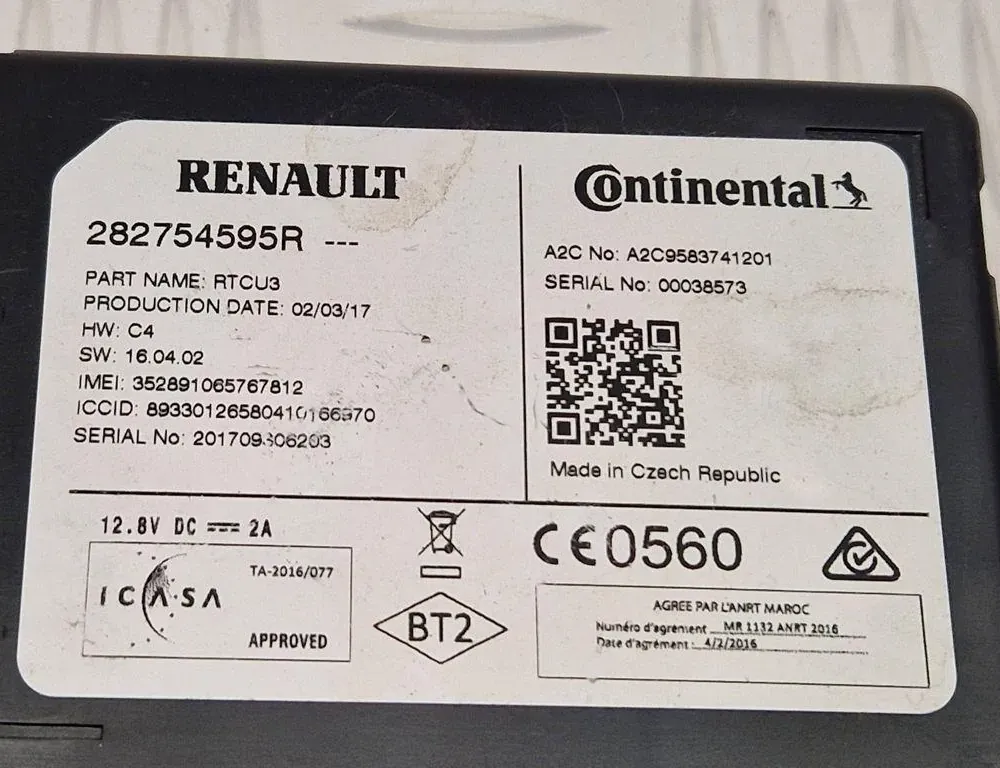 RENAULT Kadjar 1 generation (2015-2024) Iné riadiace jednotky A2C9583741201,282754595R 33346460