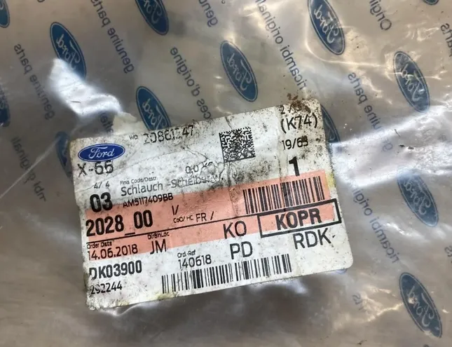 FORD C-Max 2 generation (2010-2019) ШЛАНГ (ШЛАНГИ) ОКОННОЙ ЖИДКОСТИ ЛОБОВОГО СТЕКЛА 2028300,AM5117409BB 34291890