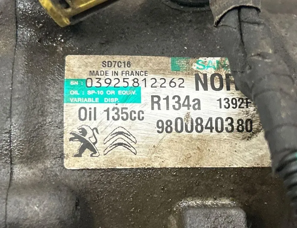 PEUGEOT 508 1 generation (2010-2020) Hасос кондиционера R134A1392F,9800840380 34119528