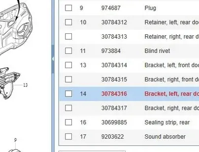 VOLVO V60 1 generation (2010-2020) Другие кузовные детали 30784316 13809736