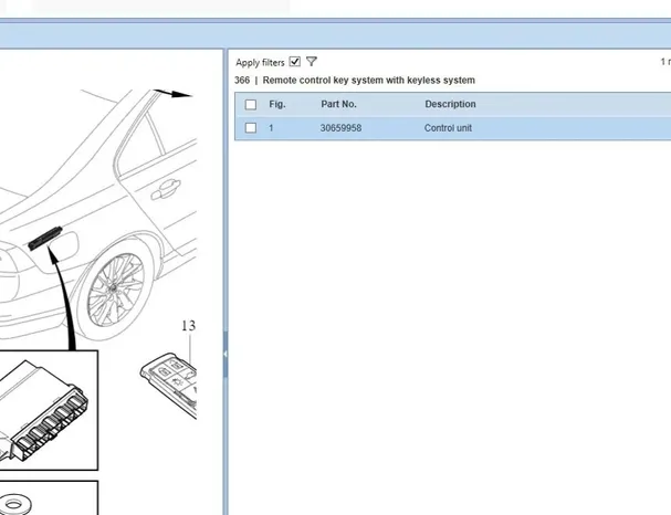 VOLVO S80 2 generation (2006-2020) Keyless Control Unit 30659353,6G91-19G481-AJ,31419719,30659665,30659958 17617539
