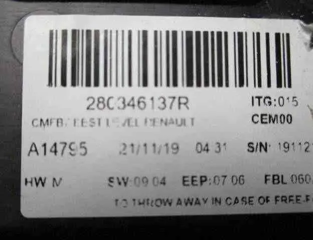 RENAULT Clio 5 generation (2019-2023) Navigation Display A14795,280346137R 32480248