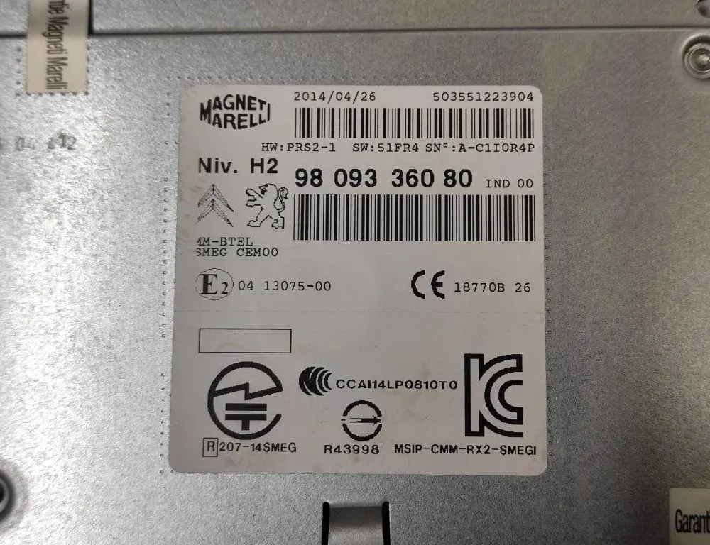 PEUGEOT 308 T9 (2013-2021) Music Player With GPS 9809336080 33171750