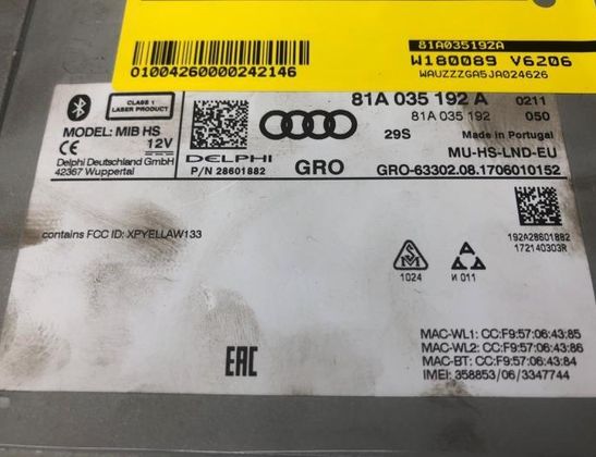AUDI Q2 1 generation (2016-2024) Control Unit 81A035192A 32743720