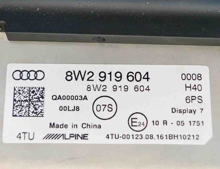 AUDI A5 F5 (2016-2024) Navigačný displej 8W2919604,0008H406PS 10888142