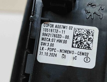 JEEP Avenger 1 generation (2023-2023) Front Right Door Window Switch 735770905,98421760ZD 31944282