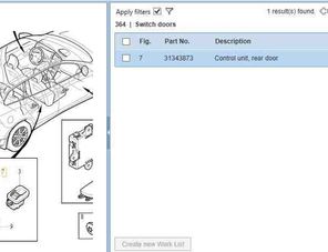 VOLVO V60 1 generation (2010-2020) Ovládacia jednotka pravých zadných dverí 31343482,31318963,31343873,31343872 13966274