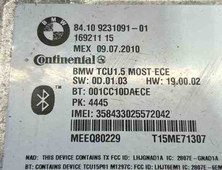 BMW 3 Series E90/E91/E92/E93 (2004-2013) Bluetooth Control Unit 9231091 32334970