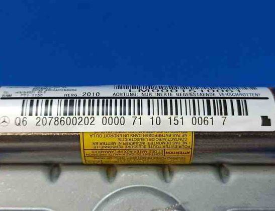 MERCEDES-BENZ E-Class W212/S212/C207/A207 (2009-2016) Pravý strešný airbag SRS 2078600202 21215779